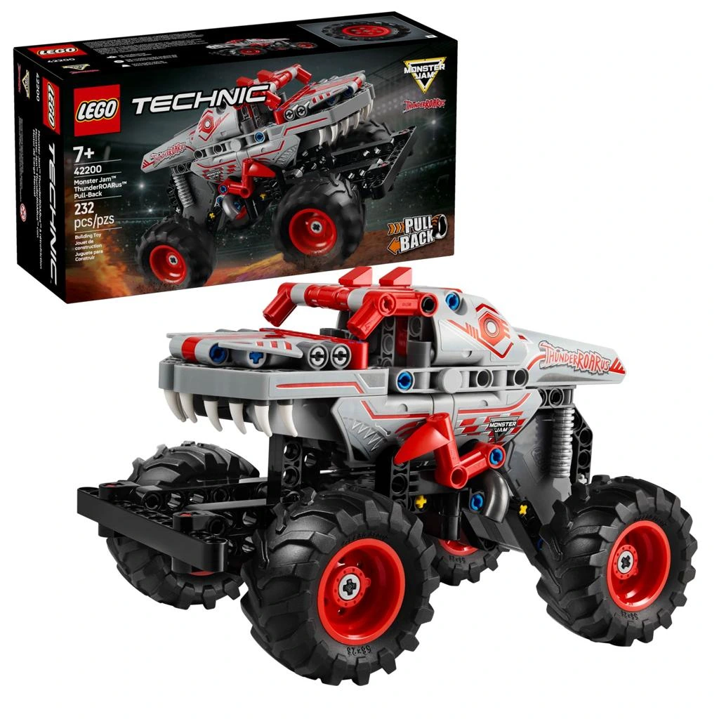 ThunderROARus monster truck racing aggressively during Philadelphia stadium competition.