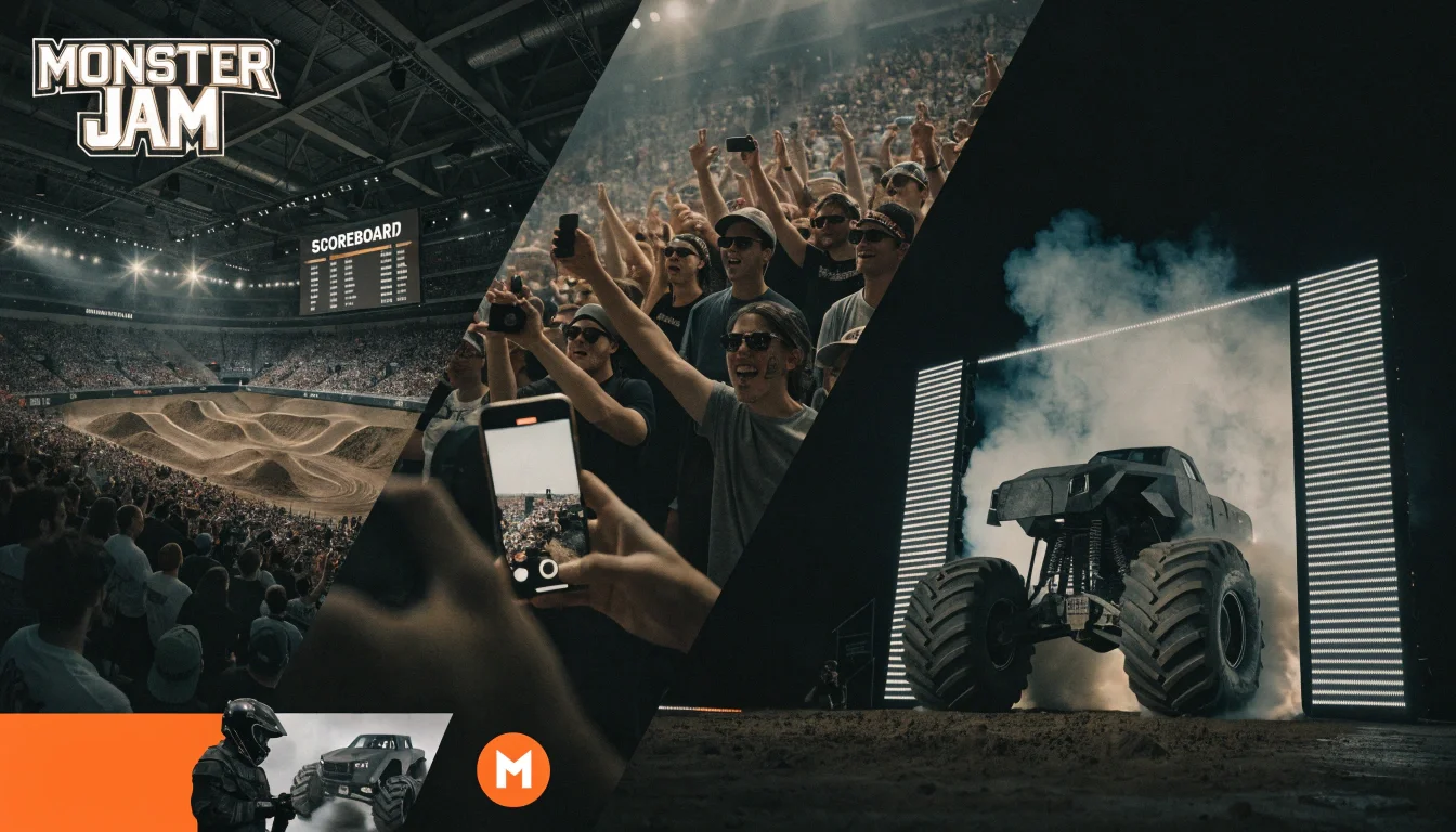 Monster Jam fan culture with arena events and truck reveals